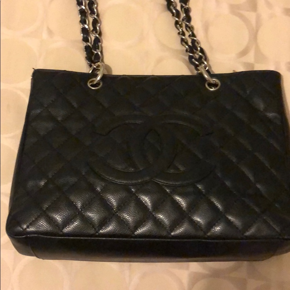 Chanel authentic black quilted tote